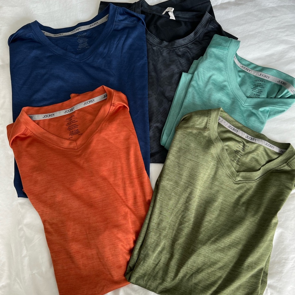 Lot of 5 Men’s Athletic Shirts - T-shirts - Running - Jockey and Under Armour